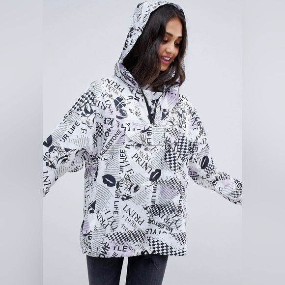 ASOS Newsprint Mono Jacket - Picture 1 of 4